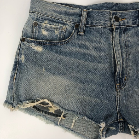 Denim and Supply by Ralph Lauren Halsey Flag Pocket Denim Boyfriend Cutoffs - Picture 3 of 12
